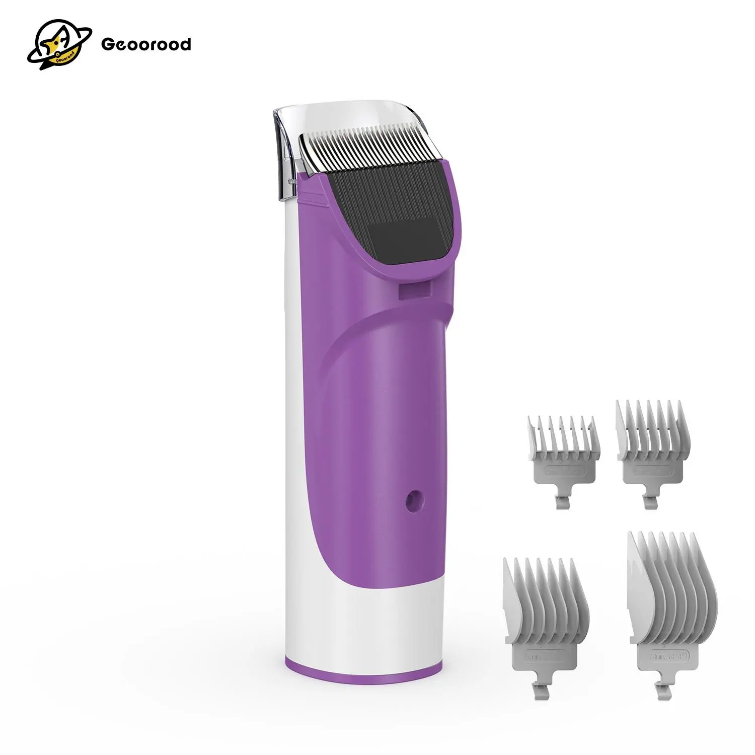 Geoorood Pet Grooming Clipper Attachment - 1x Clipper Trimmer Head, 2 Blades-PJ0004-A Stainless Steel Set, 4x Different Sized Attachment Combs, For Vacuum Kit Models G2-G3, Easy to Attach and Use, Pet Hair Pickup for Dogs & Cats, 2 Steel Blade Set