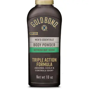 Gold Bond Men's Essentials Talc-Free Body Powder, 10 oz., Refresh 360 Scent, Wetness Protection