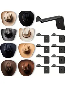 Wall-Mounted Hat Hook, Strong Adhesive Cowboy & Baseball Hat Rack, Western Room Decor, Plastic Storage Shelf, Minimalist Design, Hat Hooks Storage