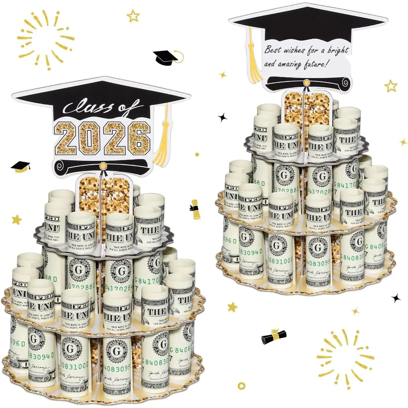 Graduation Money Holder for Cash Gift, 2026 Graduation Gifts Money Holder Leis Cash Cake for Congrats Class of 2026 Graduation Party Supplies