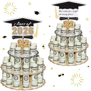 Graduation Money Holder for Cash Gift, 2026 Graduation Gifts Money Holder Leis Cash Cake for Congrats Class of 2026 Graduation Party Supplies
