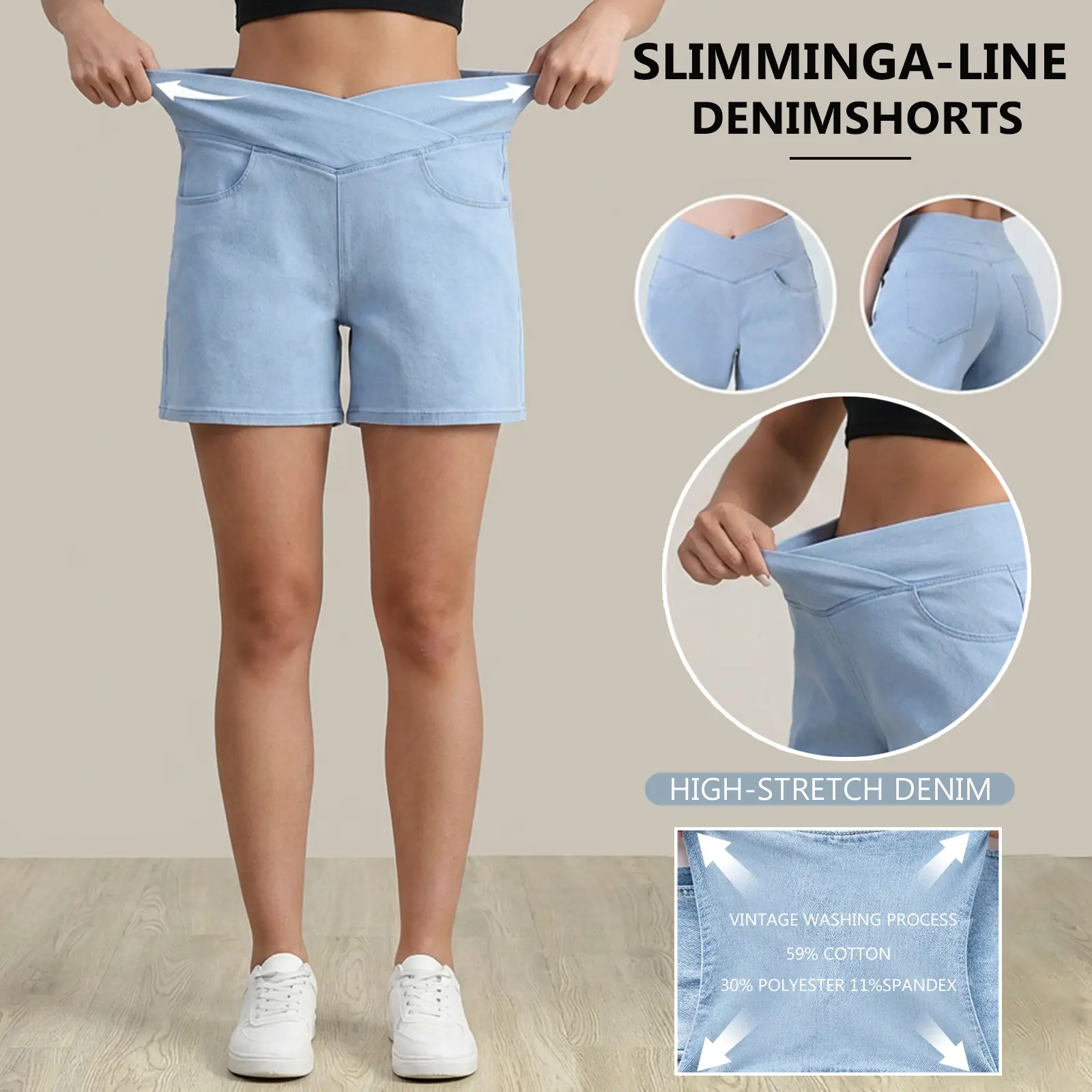 Imily Bela Womens Summer Ruffle Denim Shorts Cute High Waisted Cotton Short Jeans with Pockets