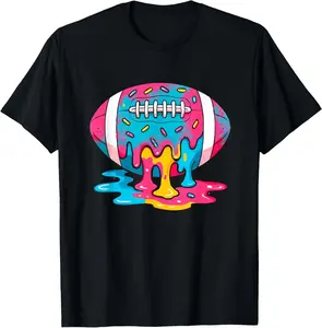 Football Drip Boys Football Ice Cream Sprinkle Respect Drip T-Shirt Cotton Fabric