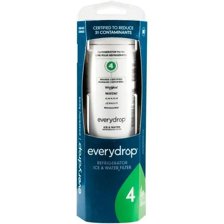 Everydrop by Whirlpool EDR4RXD1 Ice & Cold Water Refrigerator Filter, NSF Certified to Reduce 31 Contaminants, Filtered Clean Water Solutions Single Pack, Cold Water Filters
