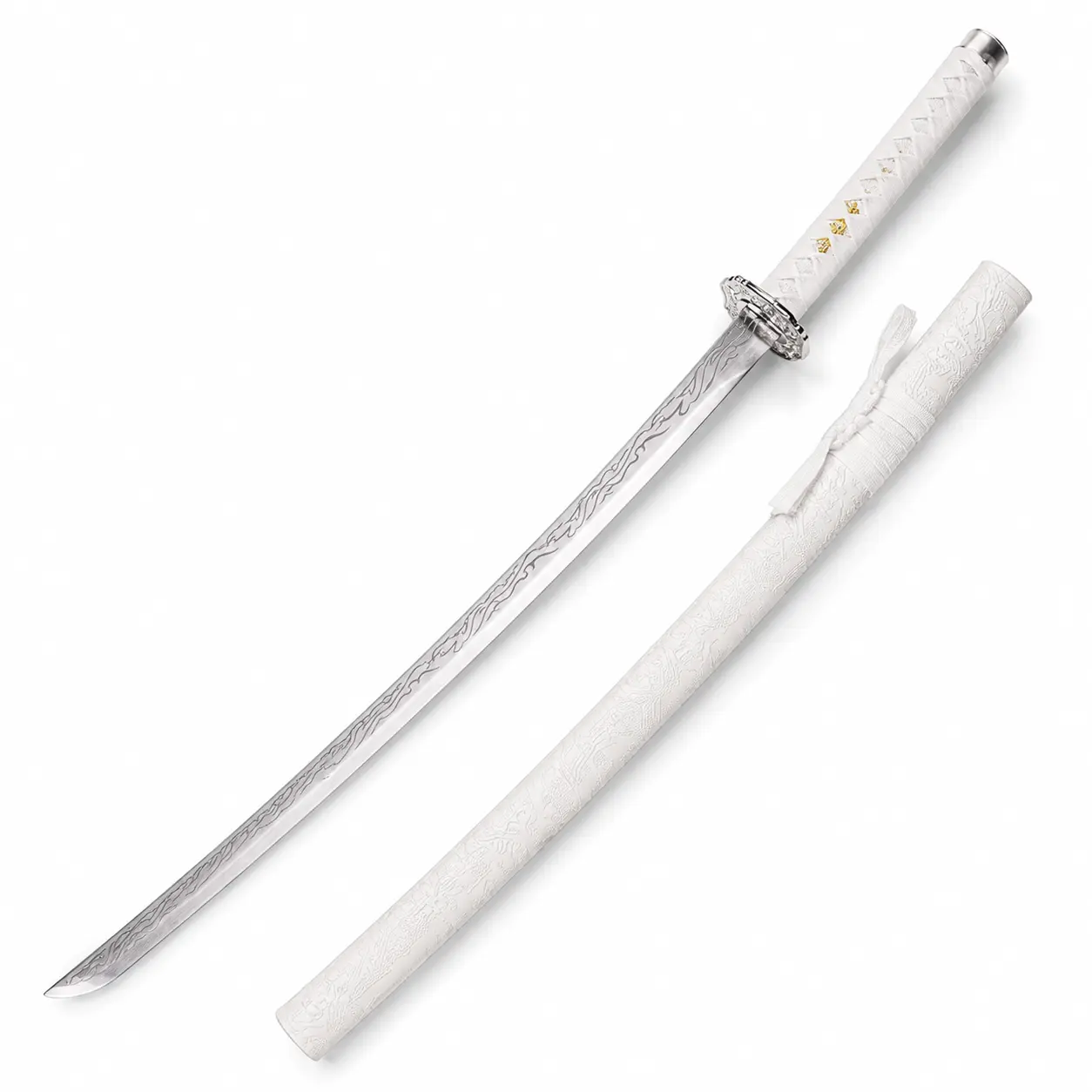 Handcrafted samurai sword, display piece, unique design, blunt edge, suitable for sword practice, decorative ornament, birthday gift, ideal gift for family and friends, collectible