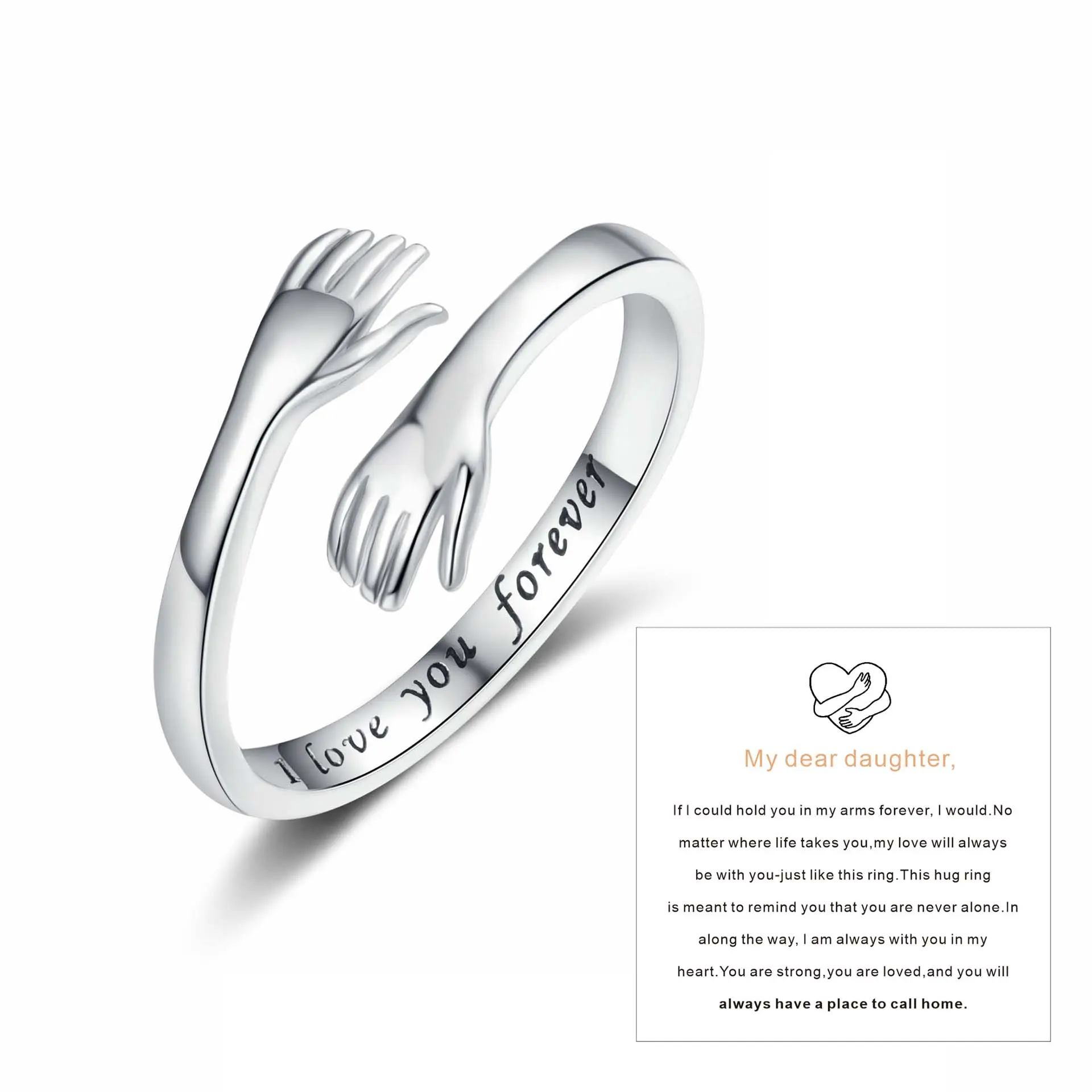 Geometric hug ring opening adjustable couple ring fashion accessories daily matching