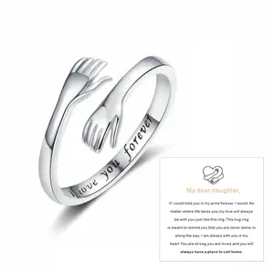 Geometric hug ring opening adjustable couple ring fashion accessories daily matching