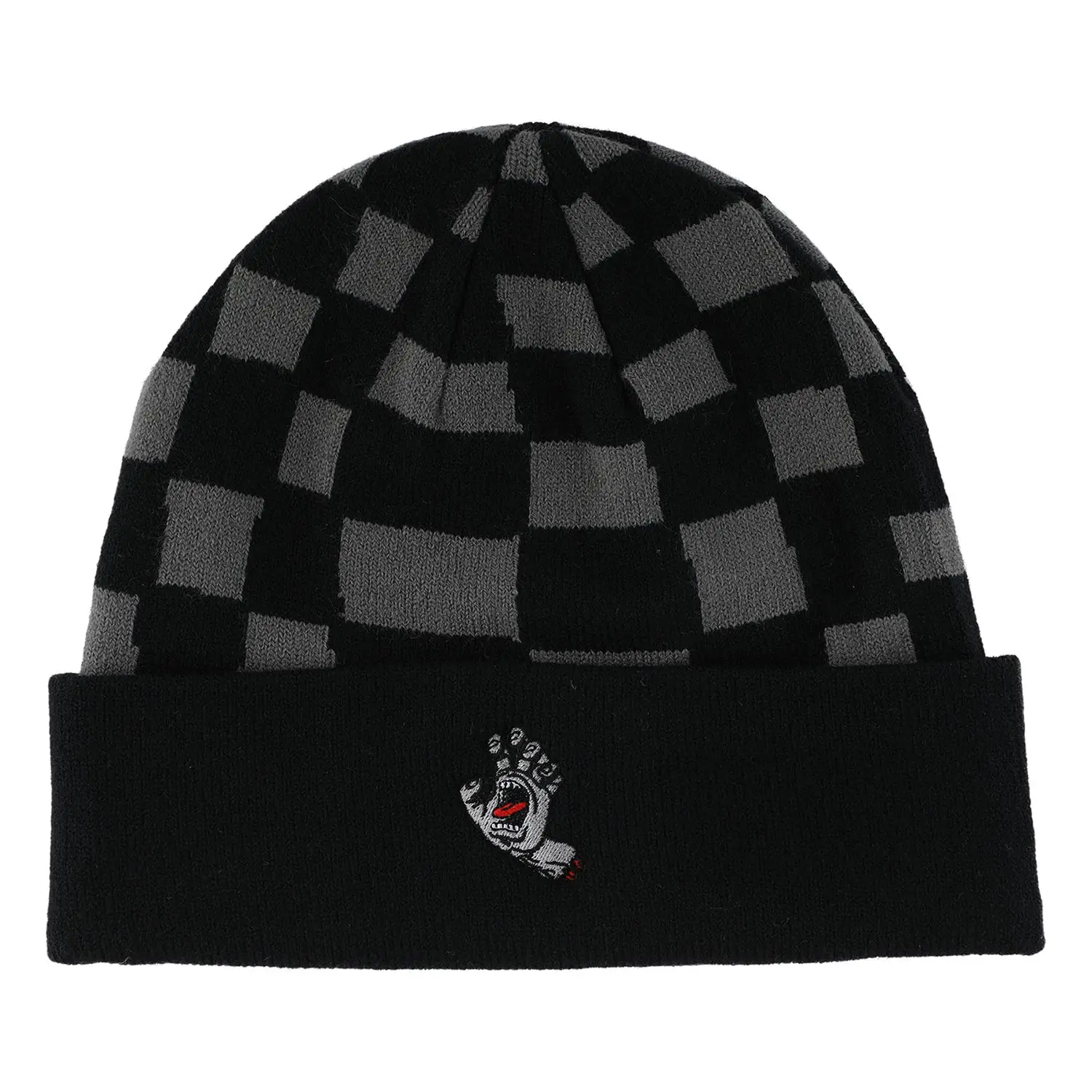 Santa Cruz Skateboards Beanie Screaming Hand Black Checker