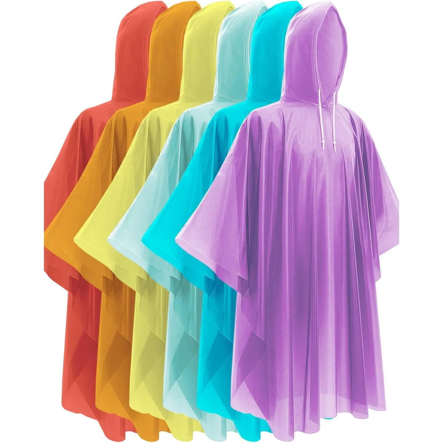 Rain Ponchos for Adults - Extra Long  Poncho with Hood, 6/12/24 Family Pack Raincoat,   Kits