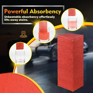 Red Shop Towels 100 Pack, Reusable Microfiber Towels for Cars, House and Kitchen, Highly Absorbent 11.5 X 11.5 Inch HOMEXCEL