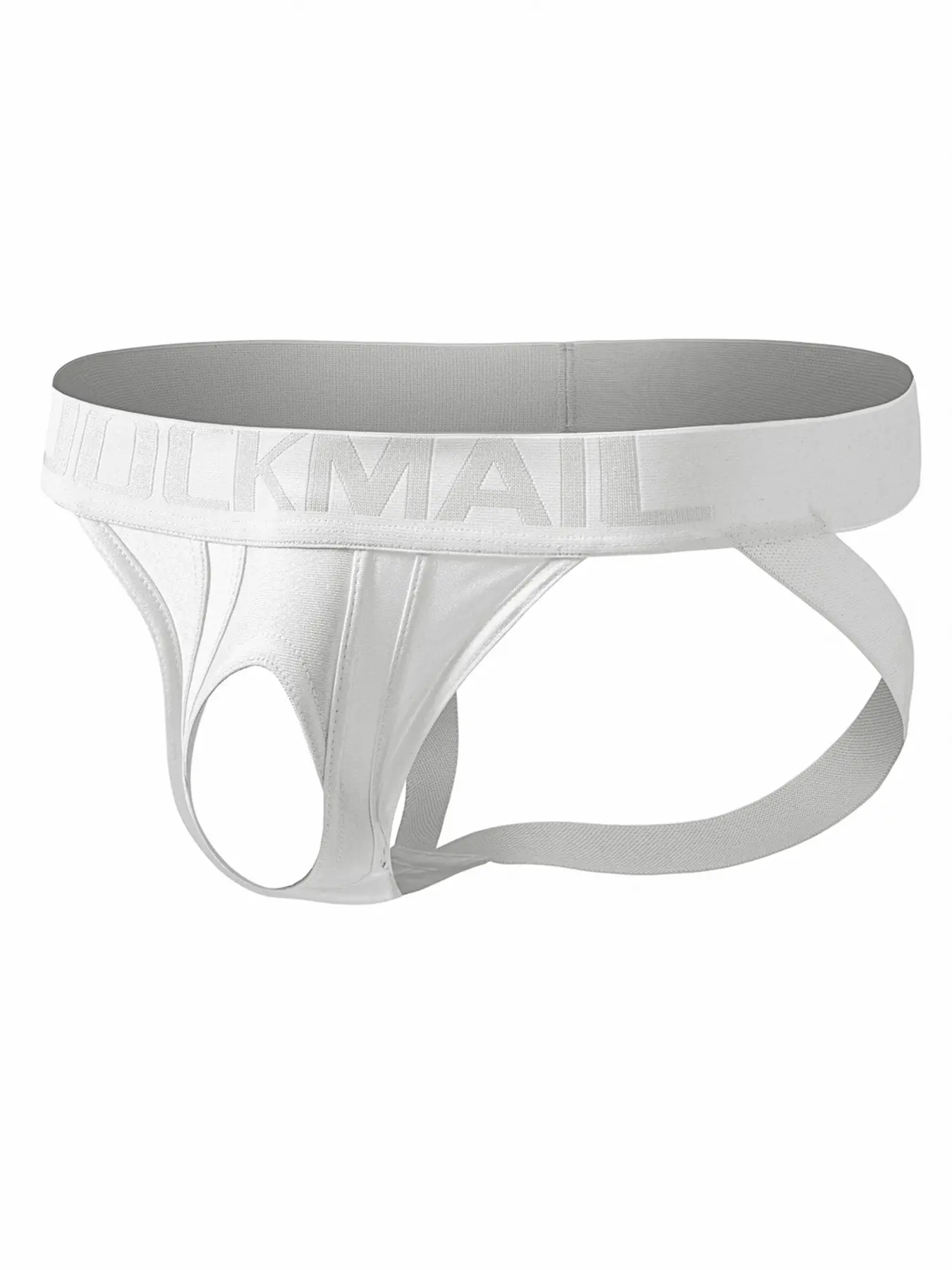 JOCKMAIL Men's Ripped Thong Stretchy Underwear with Tunnel Pouch and Shiny Fabric Jockstraps French Cut Underwear
