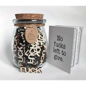 Jar of Fuck Gift Jar Wood 7oz Gift for Friend Gag Birthday Funny Anniversaries Gift Fool Friends Make Family Laugh Out Loud Fuck to Give