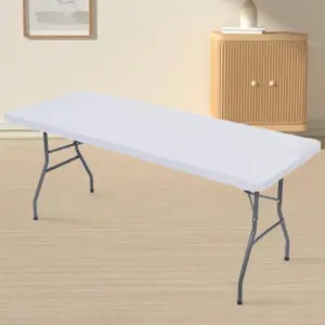 Waterproof Spandex Table Cover, Stretchy Fabric Table Top Cover, Washable Elastic Universal Rectangle Tablecloth for Home & Party Use, Picnic Table Cover, Lightweight Outdoor Table