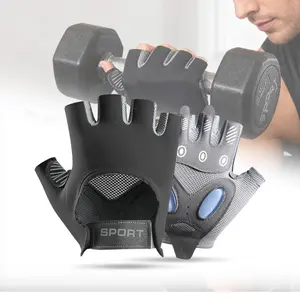 Gym Gloves, Half-Finger Breathable Workout Gloves for Men Women, Padded Weight Lifting Gloves with Wrist Wraps Support, Full Palm Protection, Gym Training