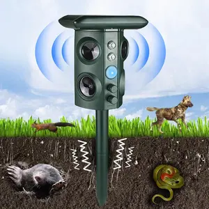 Ultrasonic Mouse Repellent Device - Four-horned High-power Bird Repeller and Dog Repeller - Solar-powered Animal Repeller - Electronic Pest Repellent - Suitable for parks, farms, orchards - Long-lasting battery life