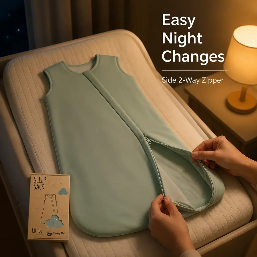 Downy Nest Bamboo Blend Wearable Blanket - 1.0 TOG Ultra Soft Sleeveless Baby Sleep Sack, 2-Way Zipper, Secure Neck, Roomy Bottom, Plain, Machine Washable for 3-6 Months Infants, Camping Essential, Sleeveless Shirt, Blankets & Throws