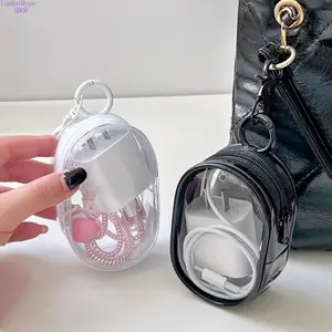 2026 New Clear PVC Storage Bag with Hanging Hook, Compact Portable Organizer for Phone Cables & Chargers, Lightweight Waterproof Pouch Perfect for Travel, Business Trips & Daily Essentials