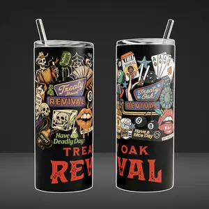 Treaty Oak Revival 40oz & 20oz Western Tumbler – Rustic Country Concert Style Insulated Cup with Straw. Honky Tonk Style Insulated Mug. Perfect Gift for Country Music Lovers