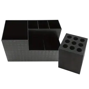 Hairdressing Scissors Holder Shears Block, Barber Shop Scissor Organizer Stand, Hairdressing Tools Storage Box with Compartment for Combs Clips Brushes