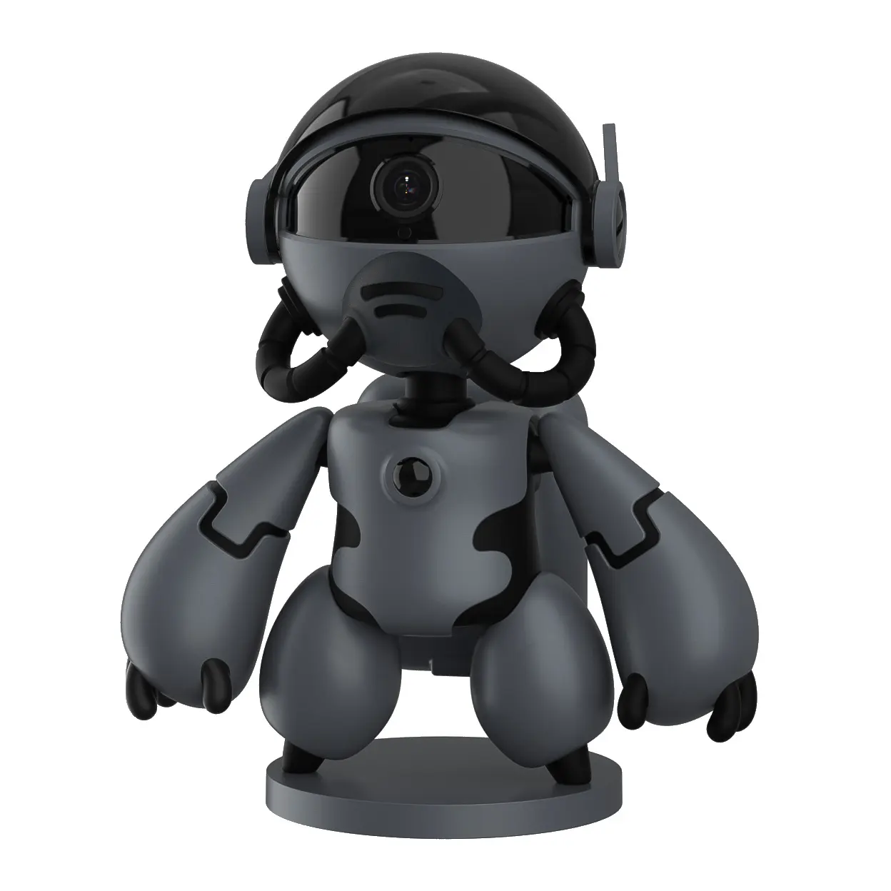 Black Home Security Camera Children's Smart Home Indoor Toy Humanoid Robot 1080p Baby Monitor Cute Robot Shape Detection Ir Night Vision 2 Way Voice App Control Pan Tilt camera security camara de seguridad de casa Automatic Memory bodycam camera security