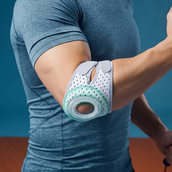 Unisex Padded Motorcycle Elbow Pads - Dual-Density Impact Protection, Flexible Compression Sleeve, Breathable Mesh Fabric, Adjustable Arm Strap, Tear-Resistant Ergonomic Curved Cut, Ideal for Fitness, Golf