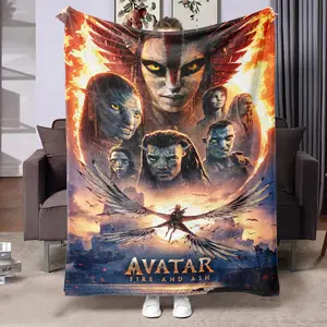 Avatar Fire & Ash Epic Fantasy Flannel Soft Fluffy Blanket, Soft Comfy Blanket, Soft Warm, Sci-Fi Style, Ideal for Movie Lovers, Home Sofa Bed Use, Gift Idea