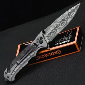 Damascus-Patterned Multi-functional Folding Knife — Portable Stainless Steel Blade, Fruit Knife, High-Hardness Outdoor Gear — A Great Christmas Gift