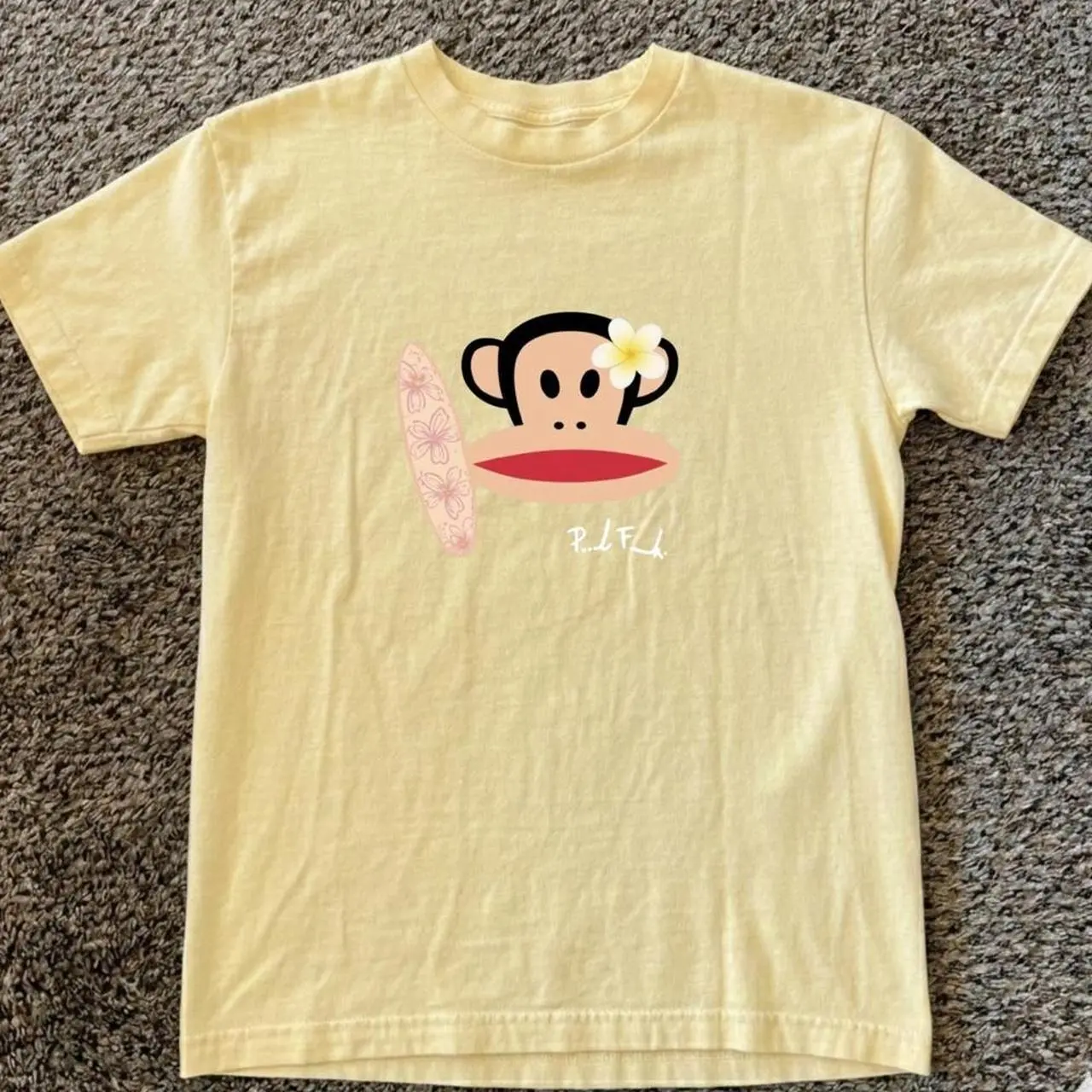 Lovely msummer Paul Frank monkey with pink surfboard and white flower Baby Tee, Gift Ideas, Gift For Her