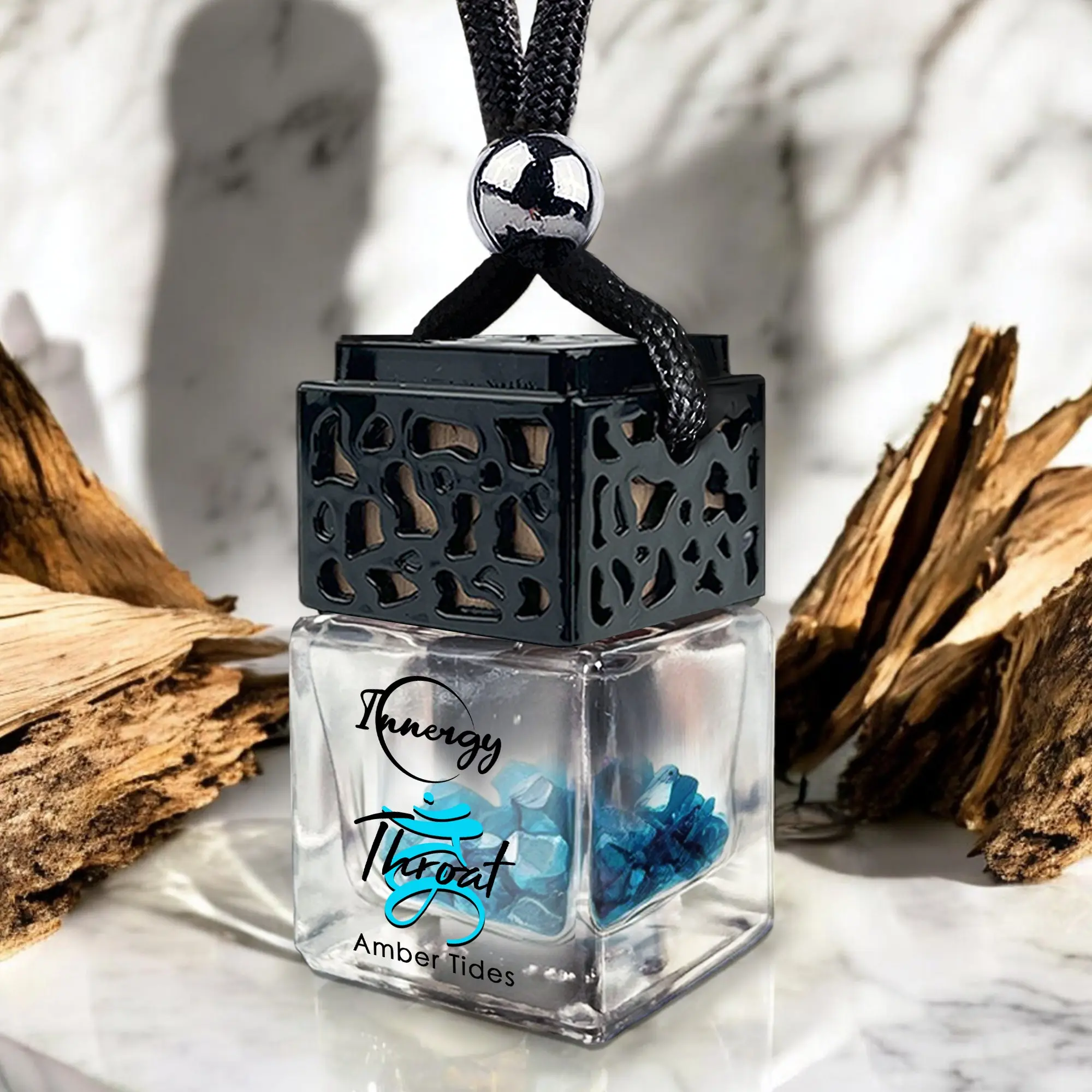 Throat Chakra Crystal-Enhanced Oil Diffuser, Car Air Freshener, 8ml