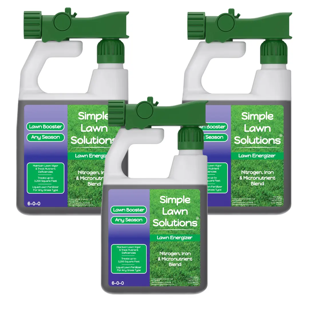 Liquid Iron & Nitrogen Lawn Fertilizer Lawn Booster 32oz Trio - Fast Green Grass Energizer - Lawn & Turf Care - Ready-to-use Attached Sprayer - 32 oz