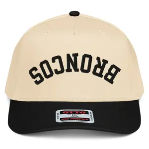 RIVEMUG NX1 Upside Down Broncos Embroidered 2 Tone Hat Mid Crown Curved Bill Snapback Cap for Men Women
