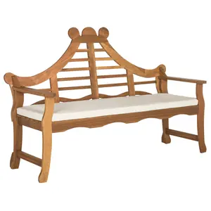 Fancy Garden Bench in Teak Brown Finish
