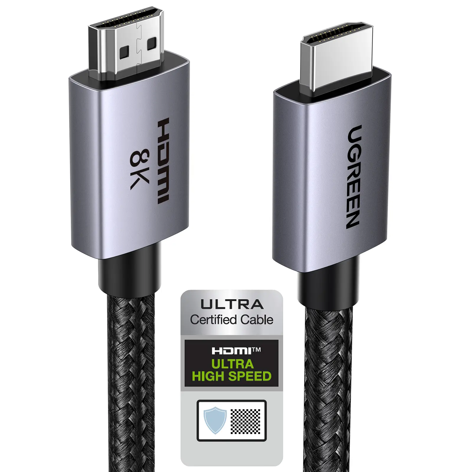 UGREEN 8K HDMI 2.1 Cable 48Gbps 6.6FT, Certified Ultra High Speed HDMI Cord Aluminum, 4K@240Hz 120Hz 10K 8K@60Hz, HDCP 2.2&2.3, eARC HDR 10 Dolby Compatible with PS5/Blu-ray/Roku TV/Switch 2/Mac mini ,Summer Sale tiktokshopbacktoschool
