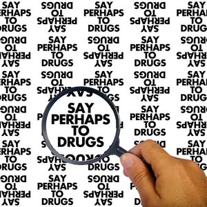 Say Perhaps To Drugs Funny Wrapping Paper Set | Two 20inx30in Folded Wrapping Papers | Unique, Hilarious, and Original Design | Funny Adult Joke Gifts