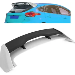 Roof Spoiler Compatible with 2012-2018 Ford Focus Hatchback Models Rear Wind Spoiler Plastic Gray & Black Painted