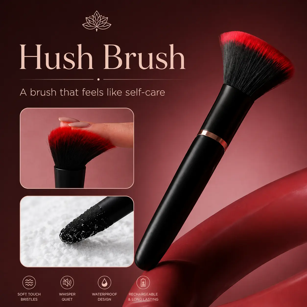 Self Cleaning Beauty Brush, 2-in-1. Perfect for flawless blends- and leaving you feeling pretty good about your routine.