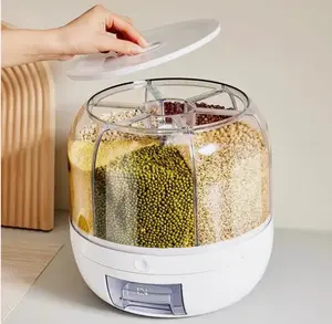 Rotating Multi-Grid Grain Dispenser  Kitchen Storage