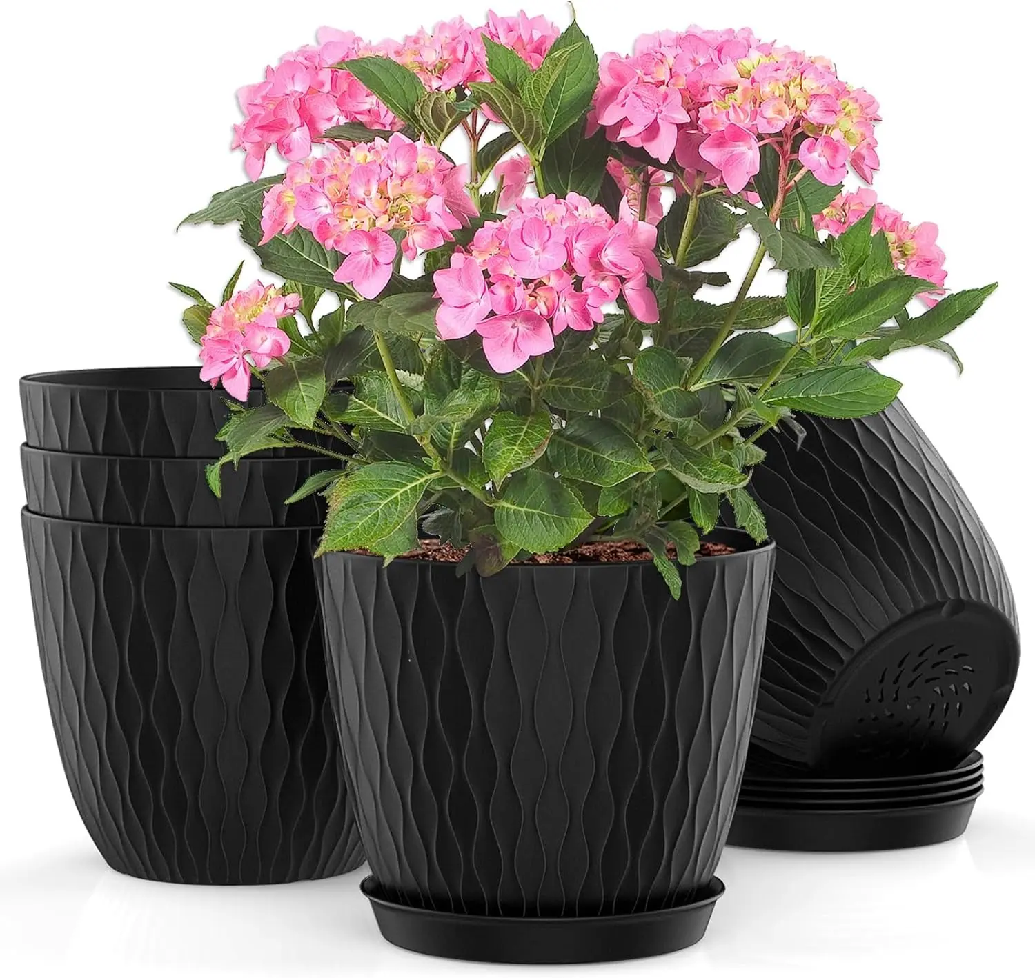 NoirBloom 5-Piece Planter Set