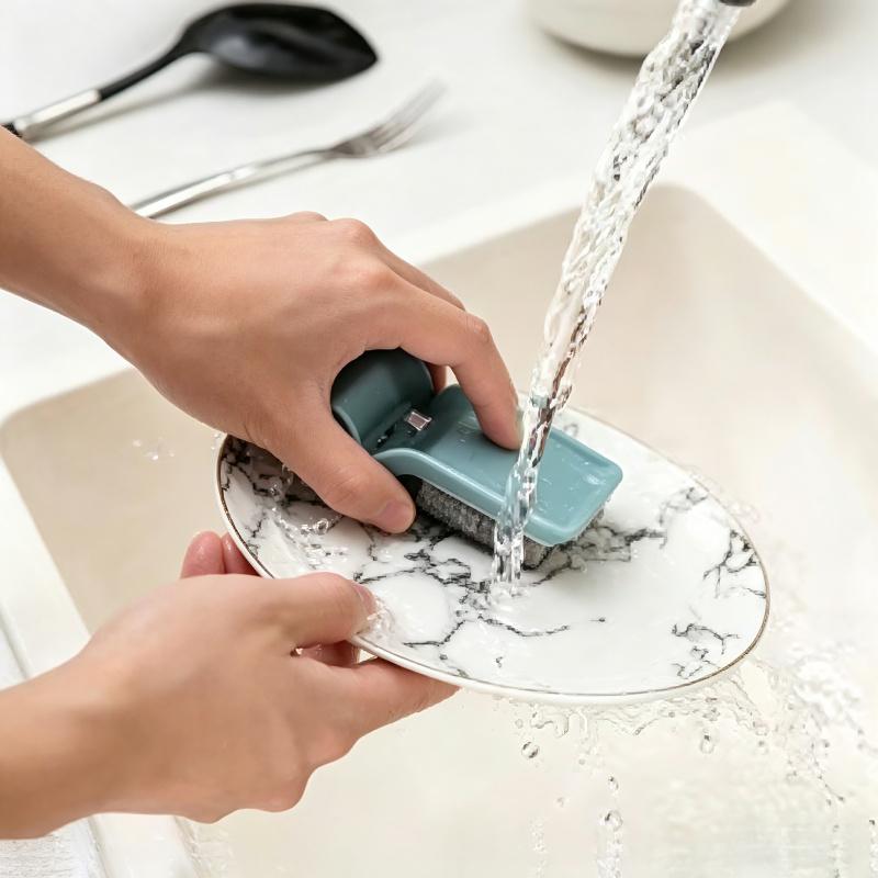 Multifunctional Foldable Kitchen Cleaning Brush | U-shaped Double-sided Knife Dish Cleaner | Safe Anti-cut Cutlery Chopsticks Pot Brush | For Home Family Daily Use | Kitchen Dishwashing Cleaning Gadget