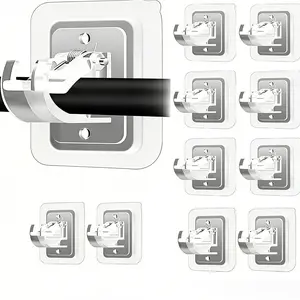 A set of 10PCS Curtain Rod Brackets with Clips,Transparent Drapery Hooks,Rod Hanging,Adjustable Rods Holder,Multipurposefor Curtain Rod Hooks for Livingroom Bathroom Kitchen Bedroom Toilet Apartment