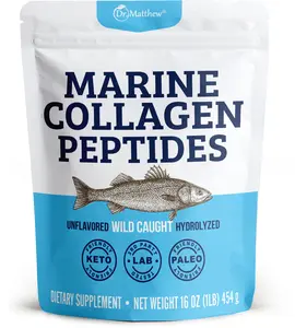 Marine Collagen Peptides Powder from Hydrolyzed Wild Caught Fish Protein - Hair & Beauty Supplements for Women & Men