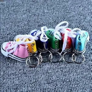 3 Inch Chuck Sneaker Shoe Keychains Set of 6 Assorted Colors Pull On Design Cute Gift for Any Occasion
