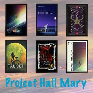 Project Hail Mary Movie Poster, Andy Weir Sci-Fi Print Art, Rocky Ryland Grace Science Fiction Decor, Tau Ceti Paper Decoration, Gift for Science Nerd ,Book Lovers, Astronaut, Universe Fan