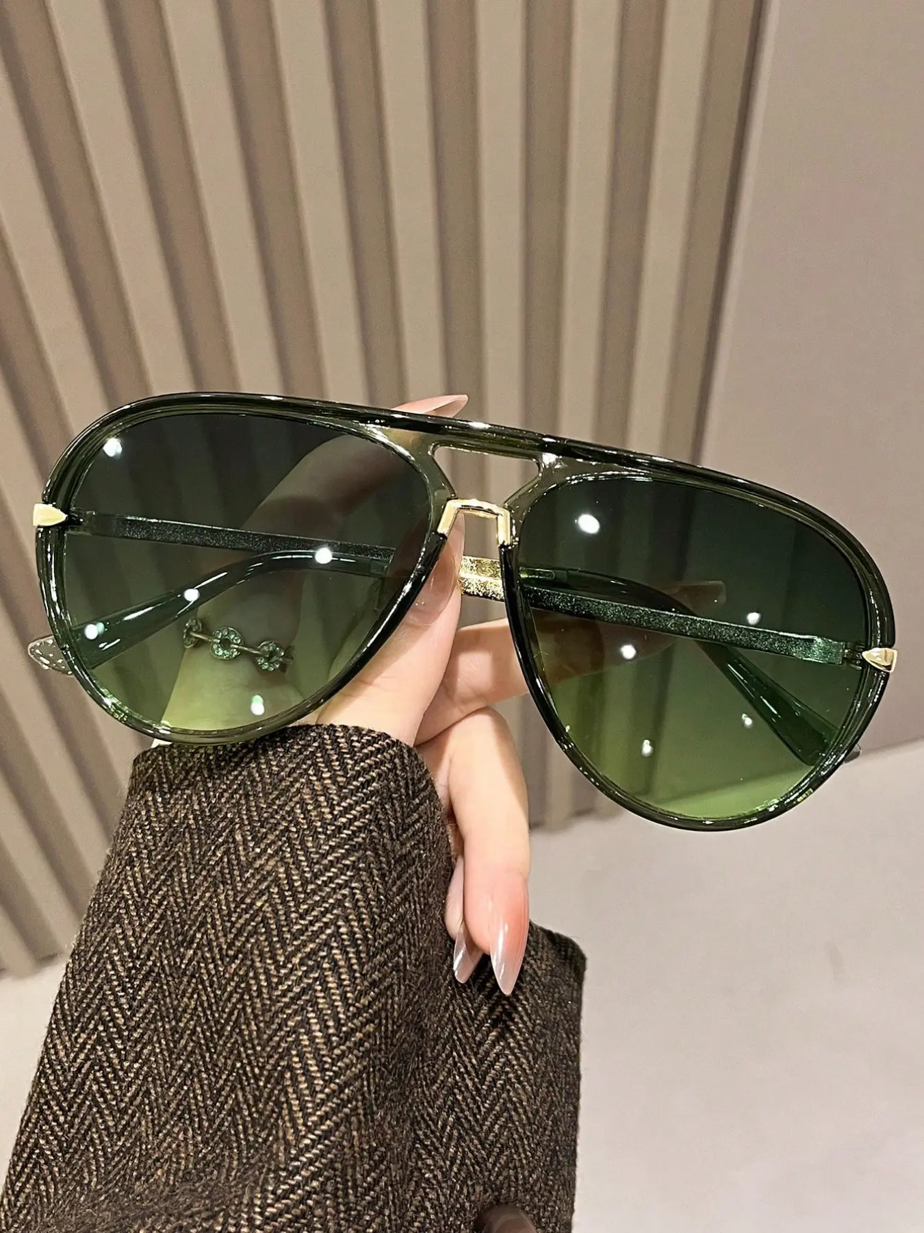 Unisex Pilot Frame Fashion Glasses, Random Print, PC Material, Classic Sunglasses, Casual Sunglasses, UV Protection, Fishing, Outdoor Sports, Cycling, Party, Stage Performance, Street Photography