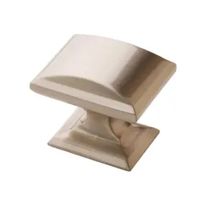 212 MAIN Amerock 5000010 Candler Rectangular Cabinet Knob, Satin Nickel, 1.25 Dia. x 1.12 in., Pack of 5, Rectangular Shape