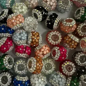 Emerald City Beads & Supplies Earth Laughs in Flowers Rhinestone Spacer Beads 16mm x 18mm Mix of Rhinestones & Acrylic Flowers for Jewelry Making