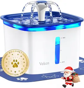 95oz/2.8L Pet Fountain, Automatic Cat Water Fountain Dog Water Dispenser with Replacement Filters for Cats, Dogs, Multiple Pets (Blue, Plastic)