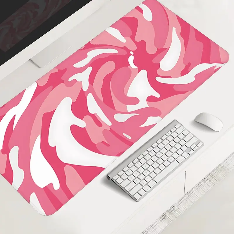 Pink Swirl Large Gaming Desk Accessory, Gaming Mouse Pad, Desktop Protection Pad, Aesthetic Desk Accessories, Anti-slip Rubber Lock Edge High-definition Printing, Suitable for Computers, Offices, Homes, as a Gift for Family and Friends