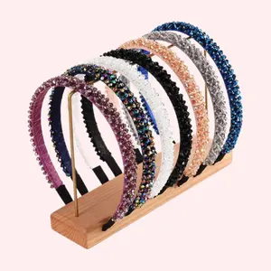 Women's Handmade Bead Braided Headband - Colorful Thin Cross-Braided Boho Twist Headband, Lightweight Assorted Bead Design, Secure No-Slip Fit for Daily Styling & Boho Aesthetic Outfits, Bead Braided Headbands, Boho Twist Headbands