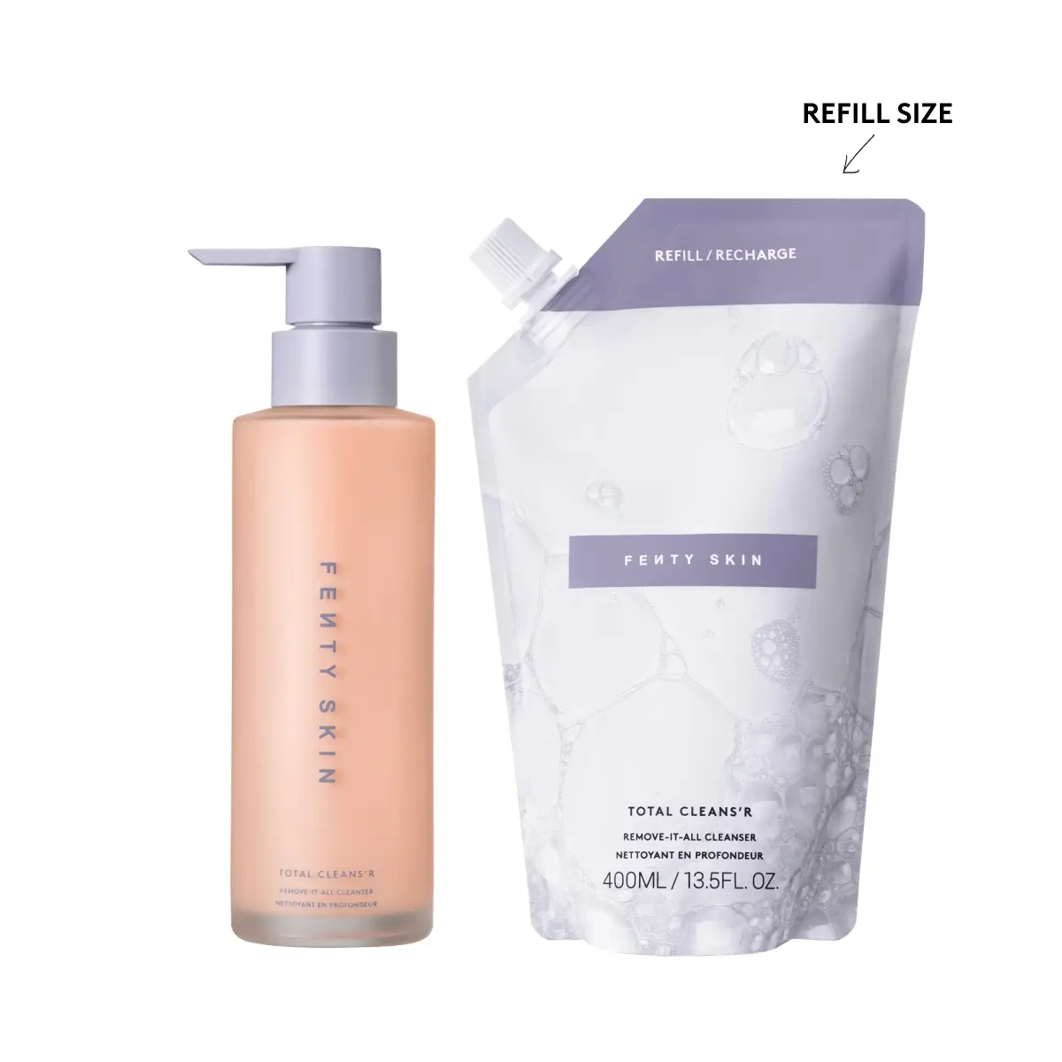 Fenty Skin Cleanse 'N Replen Bundle: Total Cleans'r Remove-It-All Cleanser + Total Cleans'r Remove-It-All Cleanser Refill